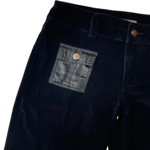 VTG American Flavor Velvet Pocket Detail Flare Jean Y2K 90s Women's 11/12 Black - Picture 4 of 14